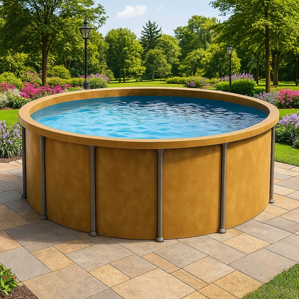 Piscine tubulaire ronde diamètre 440xh103 cm marron clair avec échelle avec filtre poDDqLH263Mv-Meuzen