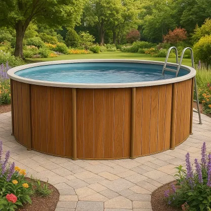 Piscine tubulaire ronde 440x103 cm marron avec échelle et filtre QqmXnBu268zs-Meuzen
