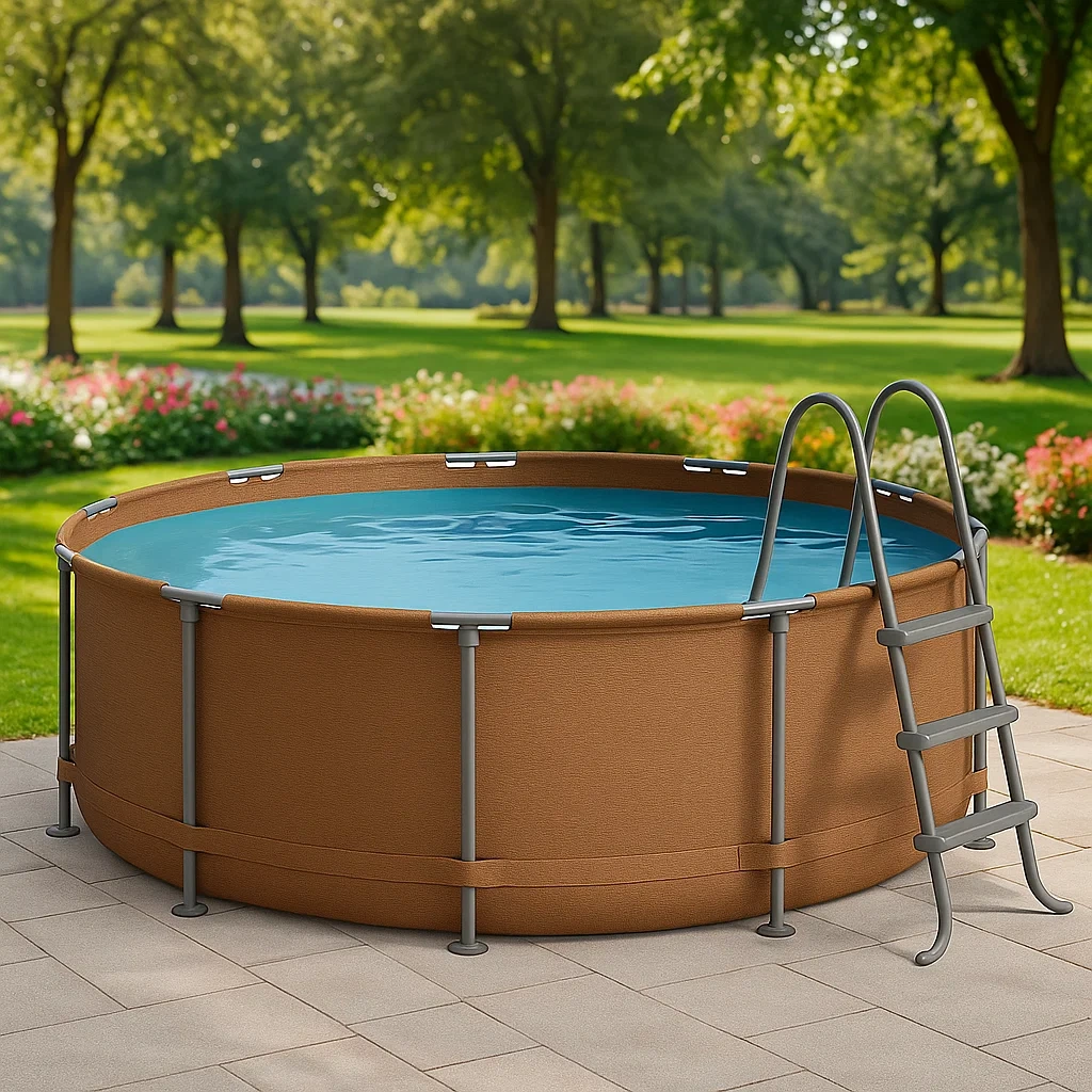 Piscine tubulaire ronde 440x103 cm brun avec échelle et filtre jgwuVtY273qF-Meuzen