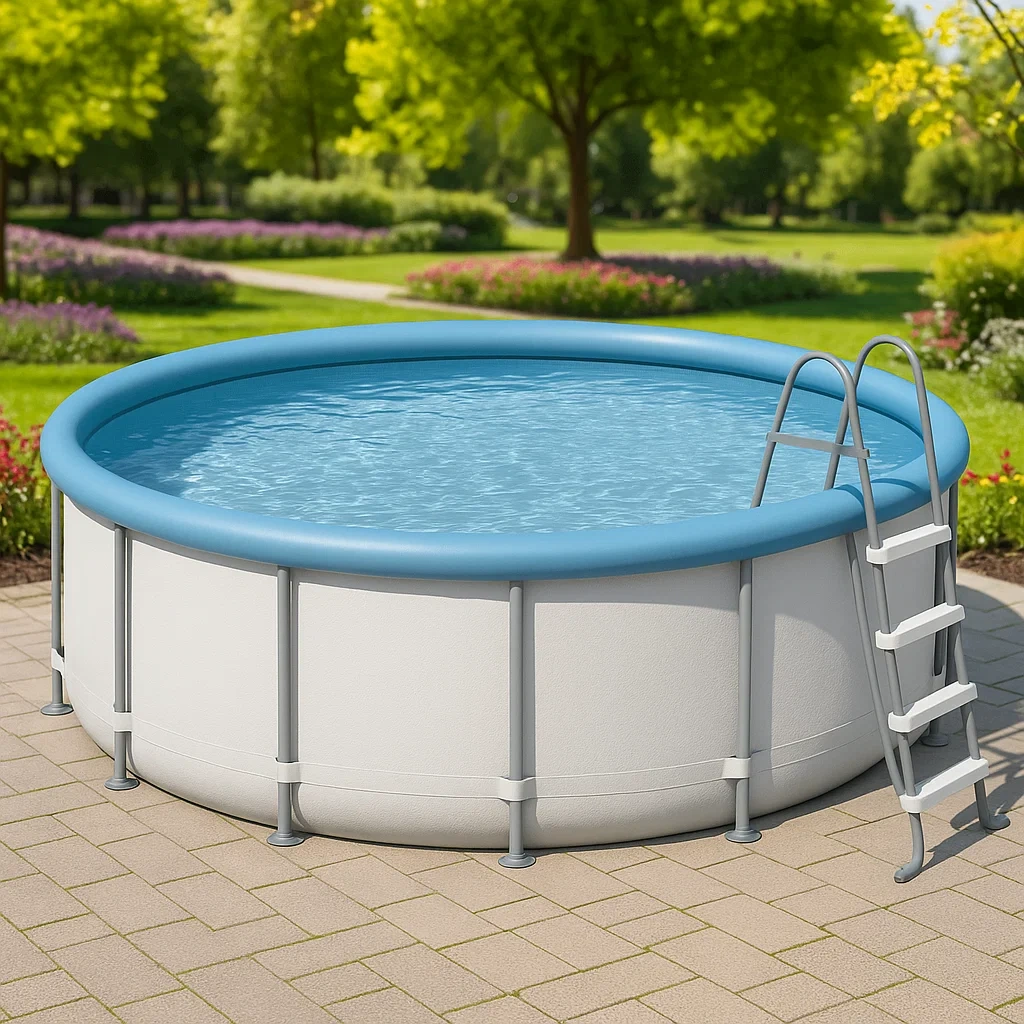 Piscine tubulaire ronde 440x103 cm blanc/bleu avec échelle et filtre ufaXnnw279Hv-Meuzen