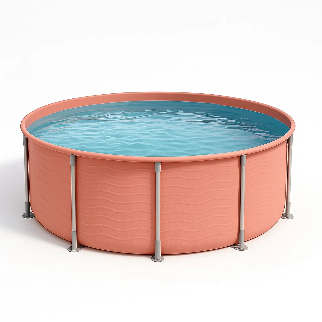 Piscine tubulaire ronde 296x95 cm rose, avec échelle et filtre AEEoaAD232kZ-Meuzen