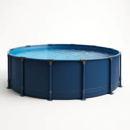 Piscine tubulaire ronde 355x h97 cm bleu foncé avec échelle et filtre à cartouche BkEkMoq241YS-Meuzen