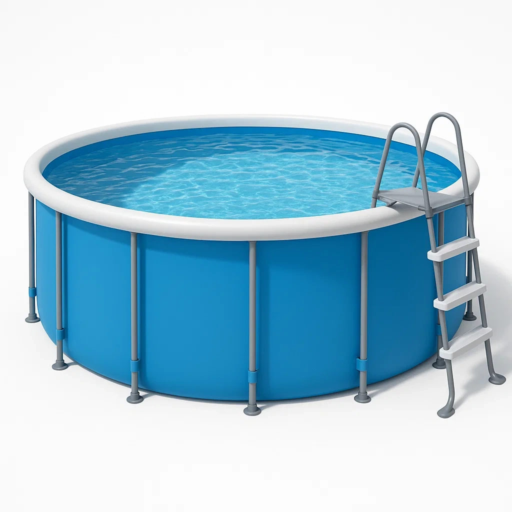 Piscine tubulaire ronde diamètre 355xh97 cm bleu/blanc avec échelle avec filtre eVwsTye245wD-Meuzen