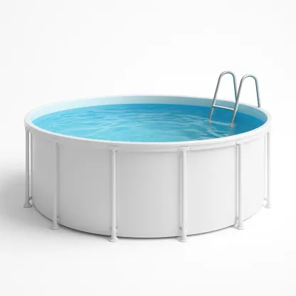Piscine tubulaire ronde 355x h97 cm blanche avec échelle et filtre à cartouche qavFSkd247Ri-Meuzen