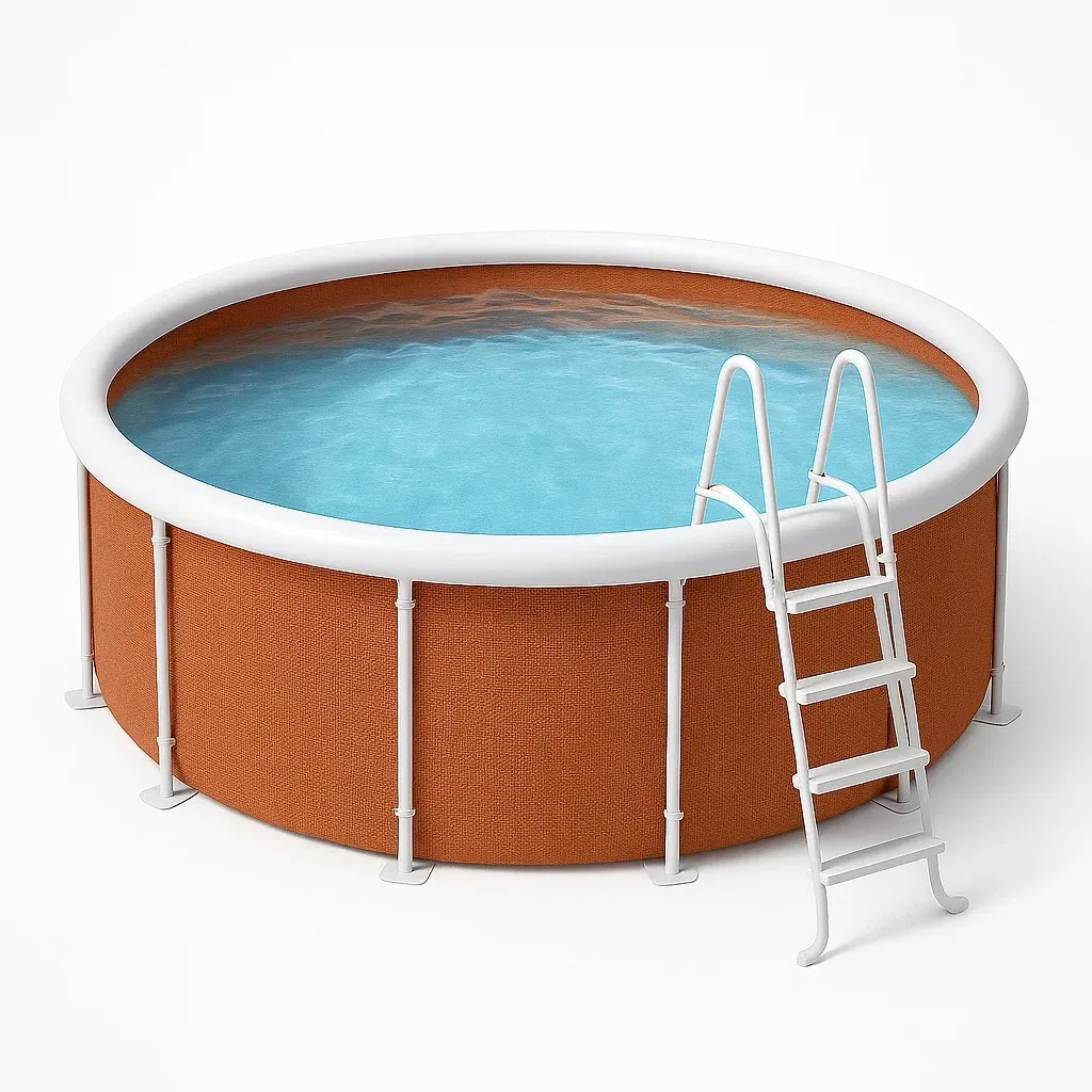 Piscine tubulaire ronde 296x95 cm orange/blanc, avec échelle et filtre lIjqsyE214Ha-Meuzen