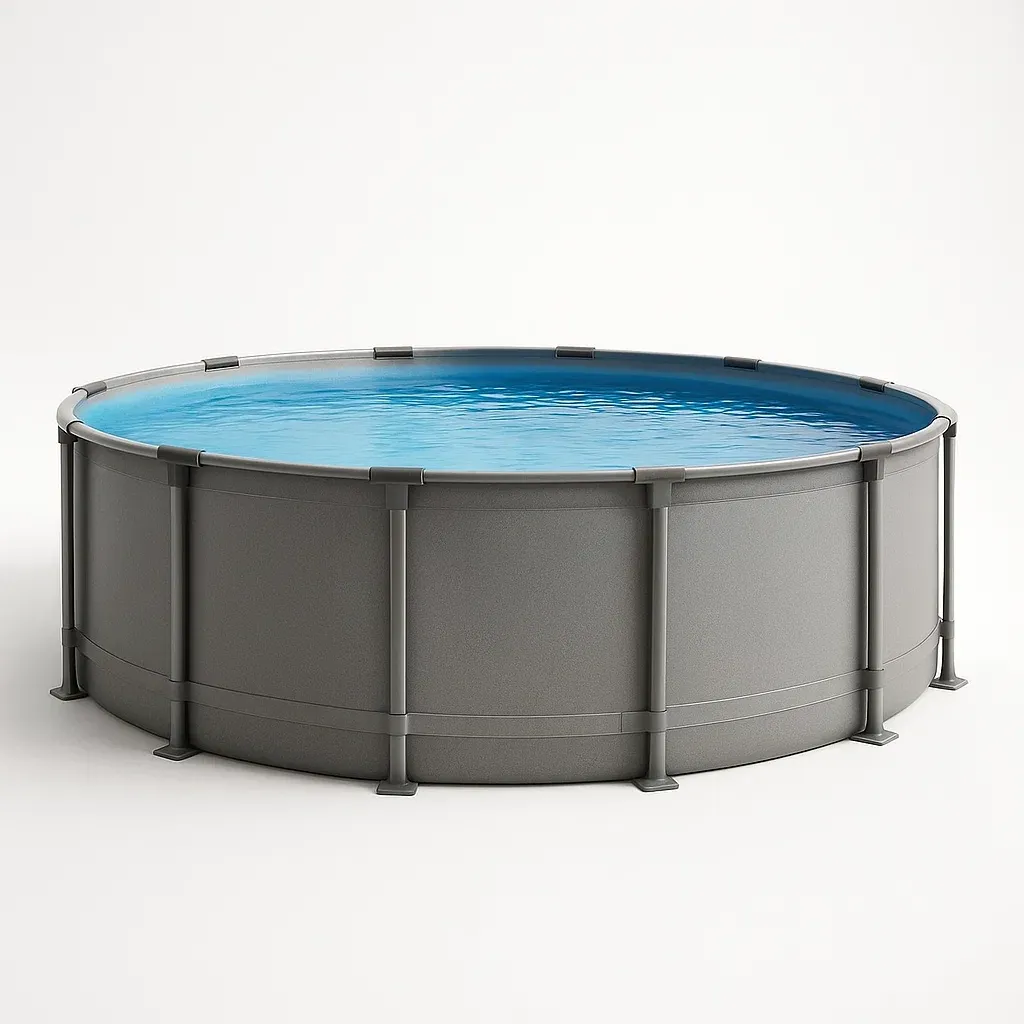 Piscine tubulaire ronde 440x103 cm gris, avec échelle et filtre hHfOzRu262Uz-Meuzen