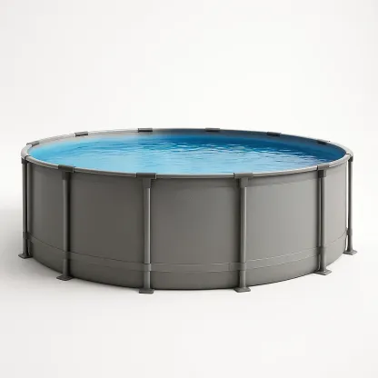 Piscine tubulaire ronde 440x103 cm gris, avec échelle et filtre hHfOzRu262Uz-Meuzen