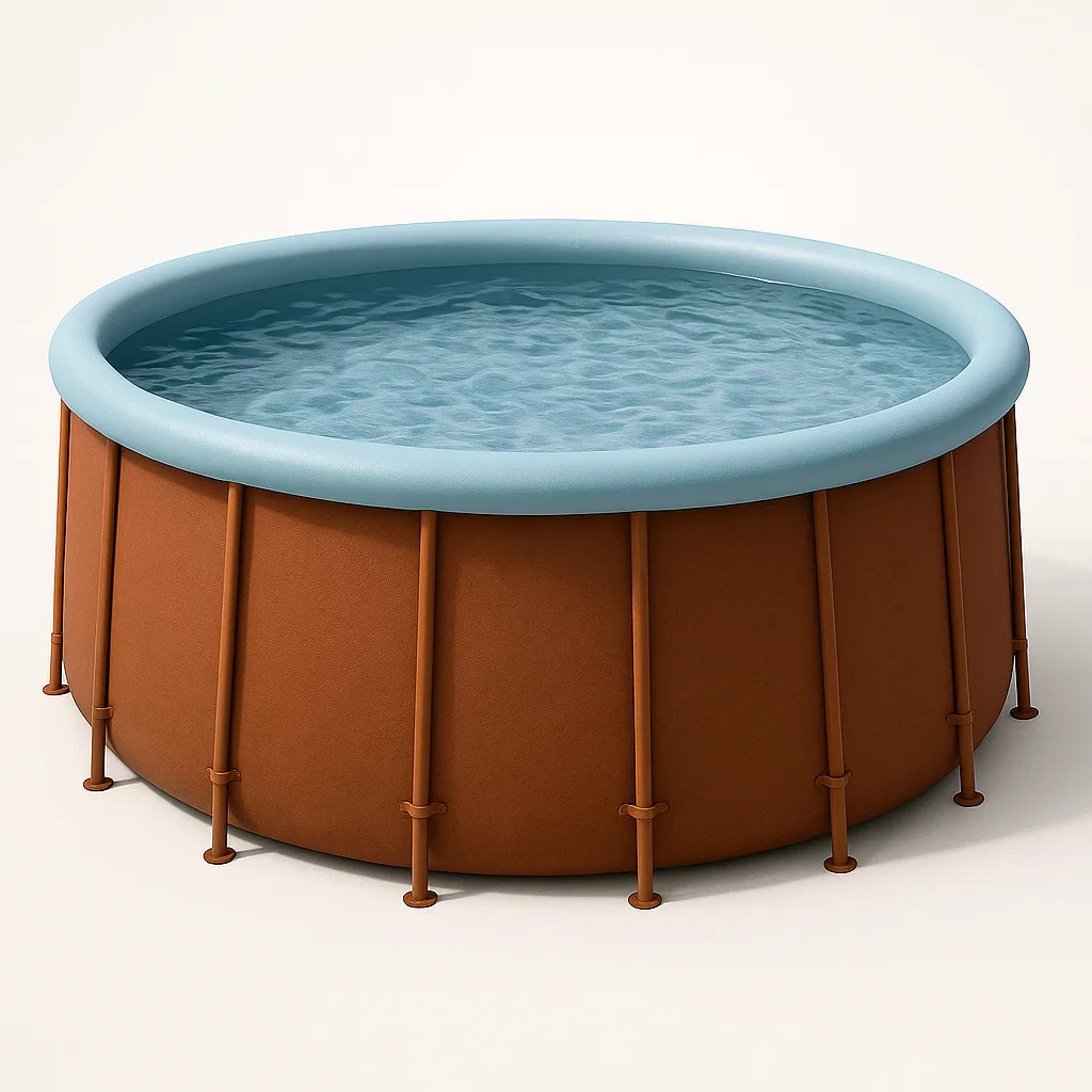 Piscine tubulaire ronde 440xh103 cm bleu/marron avec échelle avec filtre à cartouche ptAhyeB264AN-Meuzen