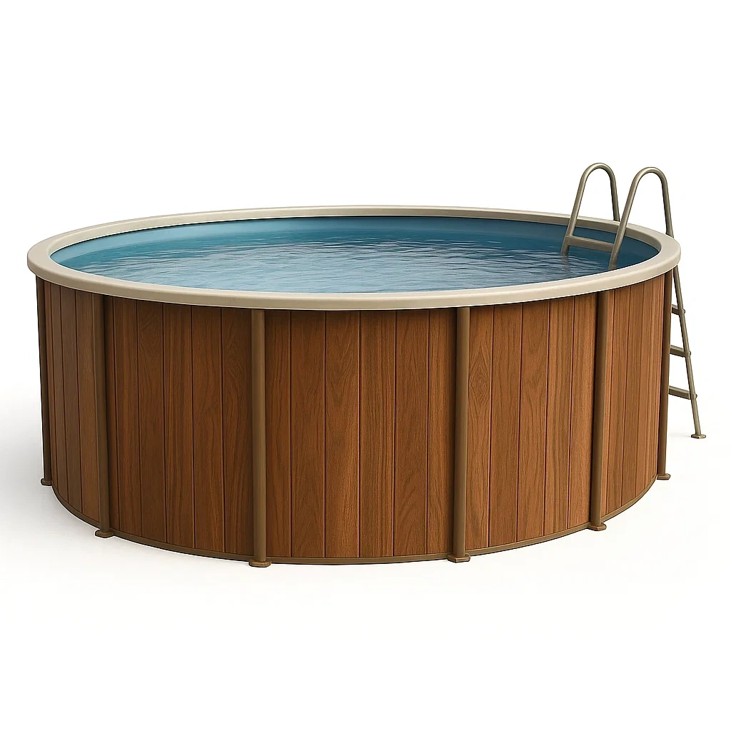 Piscine tubulaire ronde 440x103 cm marron avec échelle et filtre QqmXnBu268zs-Meuzen