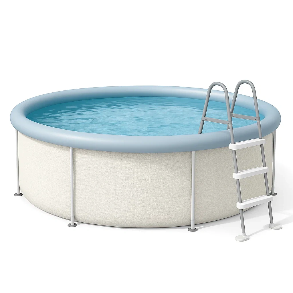Piscine tubulaire ronde 440xh103 cm bleu clair/beige clair avec échelle avec filtre à cartouche oZYwjBw270VF-Meuzen