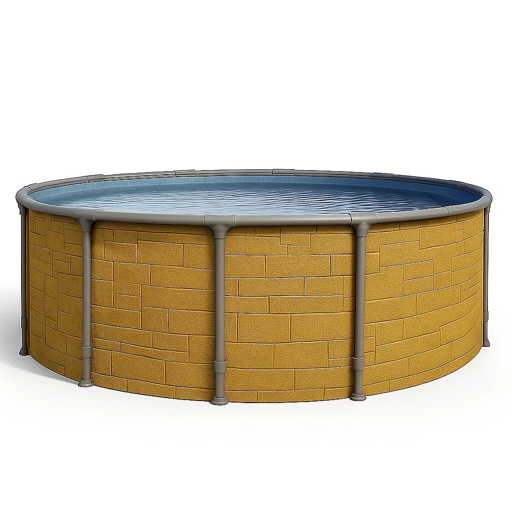 Piscine tubulaire ronde 440x h103 cm jaune/grise avec échelle et filtre à cartouche LwlEgMR271Tu-Meuzen