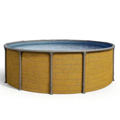 Piscine tubulaire ronde 440x h103 cm jaune/grise avec échelle et filtre à cartouche LwlEgMR271Tu-Meuzen