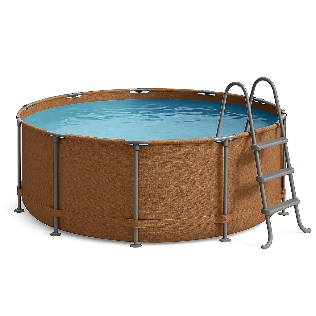 Piscine tubulaire ronde 440x103 cm brun avec échelle et filtre jgwuVtY273qF-Meuzen