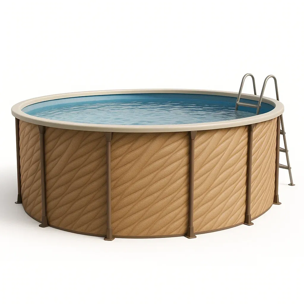 Piscine tubulaire ronde 440x103 cm beige/brun, avec échelle et filtre AVUfhFz274Mr-Meuzen