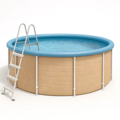 Piscine tubulaire ronde 440x103 cm bleu clair/beige pierre avec échelle et filtre à cartouche pSyVRbT278uf-Meuzen