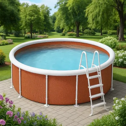 Piscine tubulaire ronde 296x95 cm orange/blanc, avec échelle et filtre lIjqsyE214Ha-Meuzen