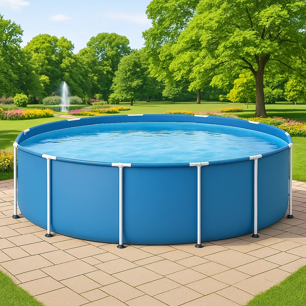 Piscine tubulaire ronde 296x h95 cm bleue avec échelle et filtre à cartouche fbPAcjX217Mu-Meuzen