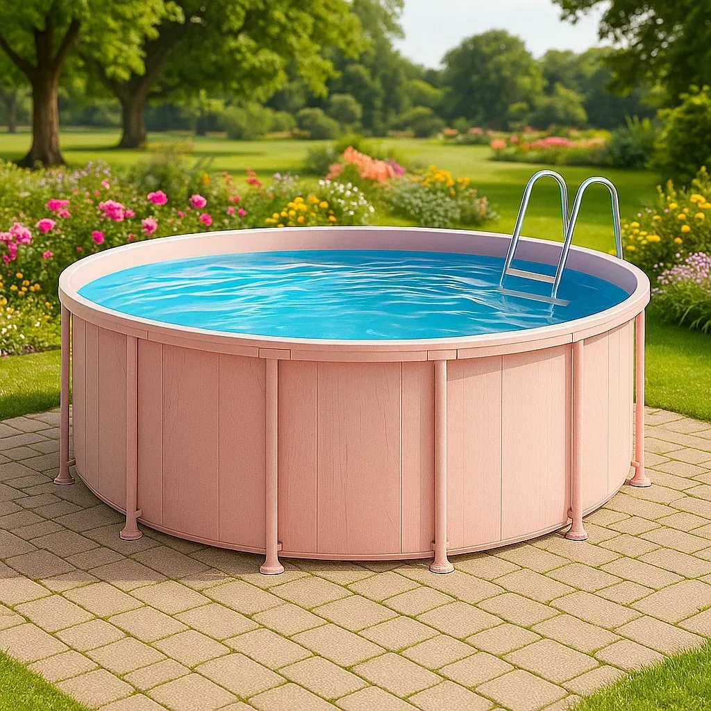 Piscine tubulaire ronde 296x95 cm rose, avec échelle et filtre VtzWvrL226Hh-Meuzen