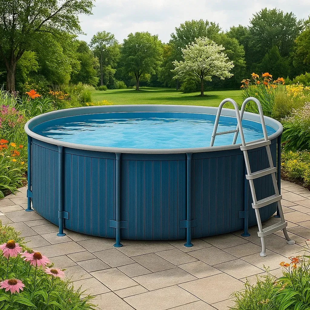 Piscine tubulaire ronde 296x h95 cm bleu/gris avec échelle et filtre à cartouche eGqgCnf229Is-Meuzen