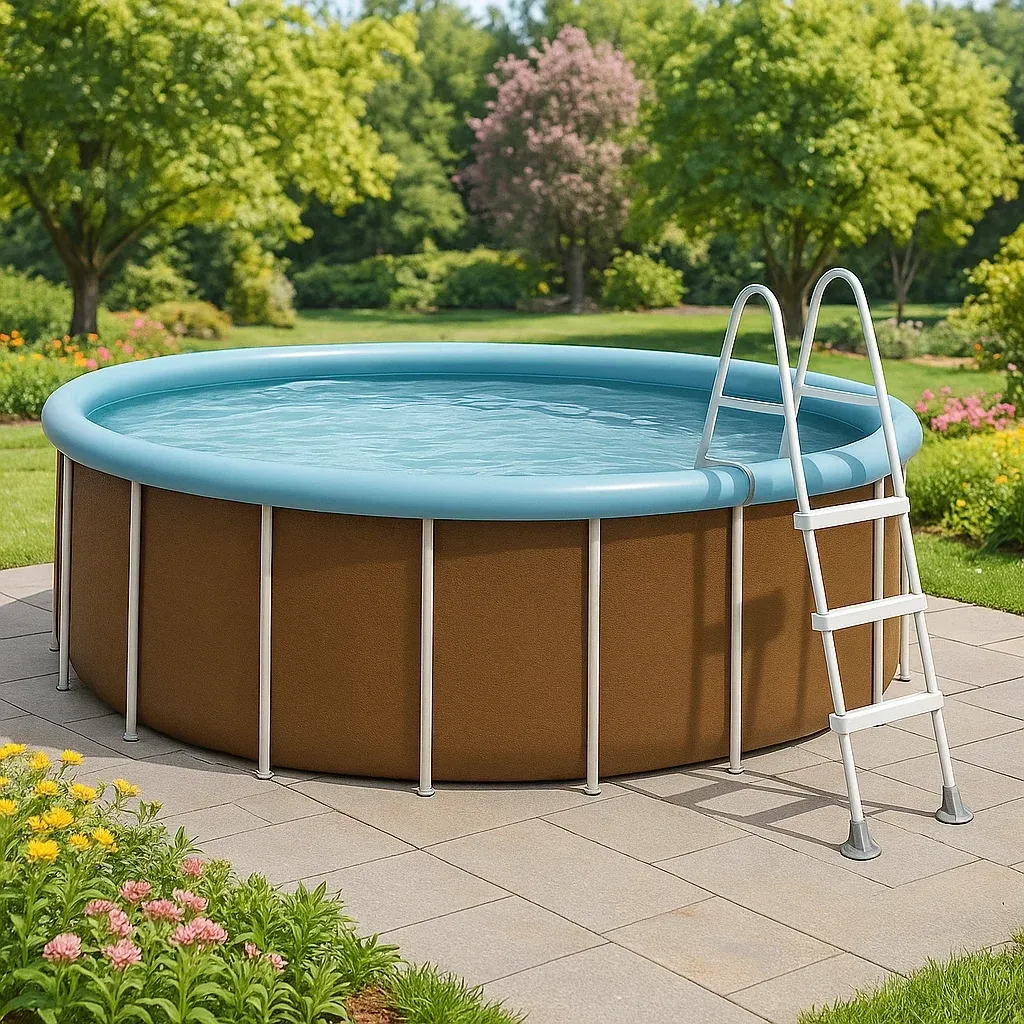 Piscine tubulaire ronde 296x95 cm, couleur marron/bleu avec échelle et filtre ySkjtMv231Wt-Meuzen