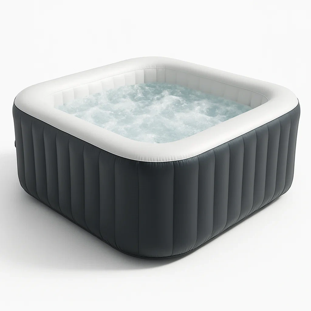 Spa gonflable 185x185x71 cm gris anthracite/blanc, pour 4 personnes wyIklHq294TQ-Meuzen