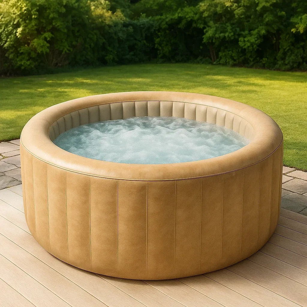 Spa gonflable 196x196x71 cm beige/marron clair pour 4 personnes ssCENaZ313iQ-Meuzen