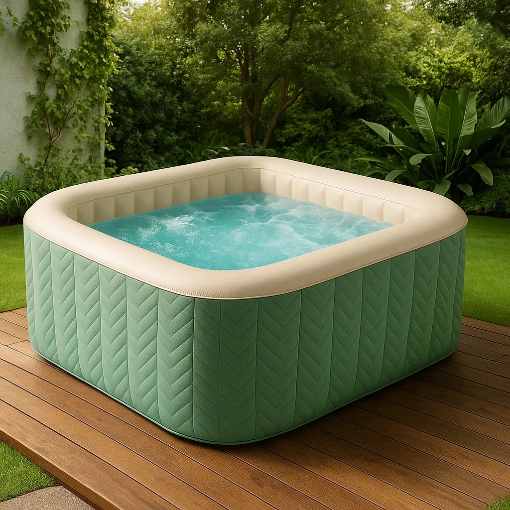 Spa gonflable 180x180x68 cm vert/beige pour 4 personnes MDafQbu314YI-Meuzen