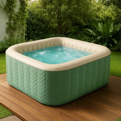 Spa gonflable 180x180x68 cm vert/beige pour 4 personnes MDafQbu314YI-Meuzen