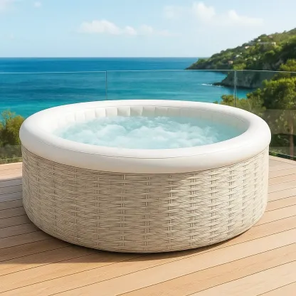 Spa gonflable 180x180x66 cm beige/blanc 4 personnes ysJIfDu315YO-Meuzen