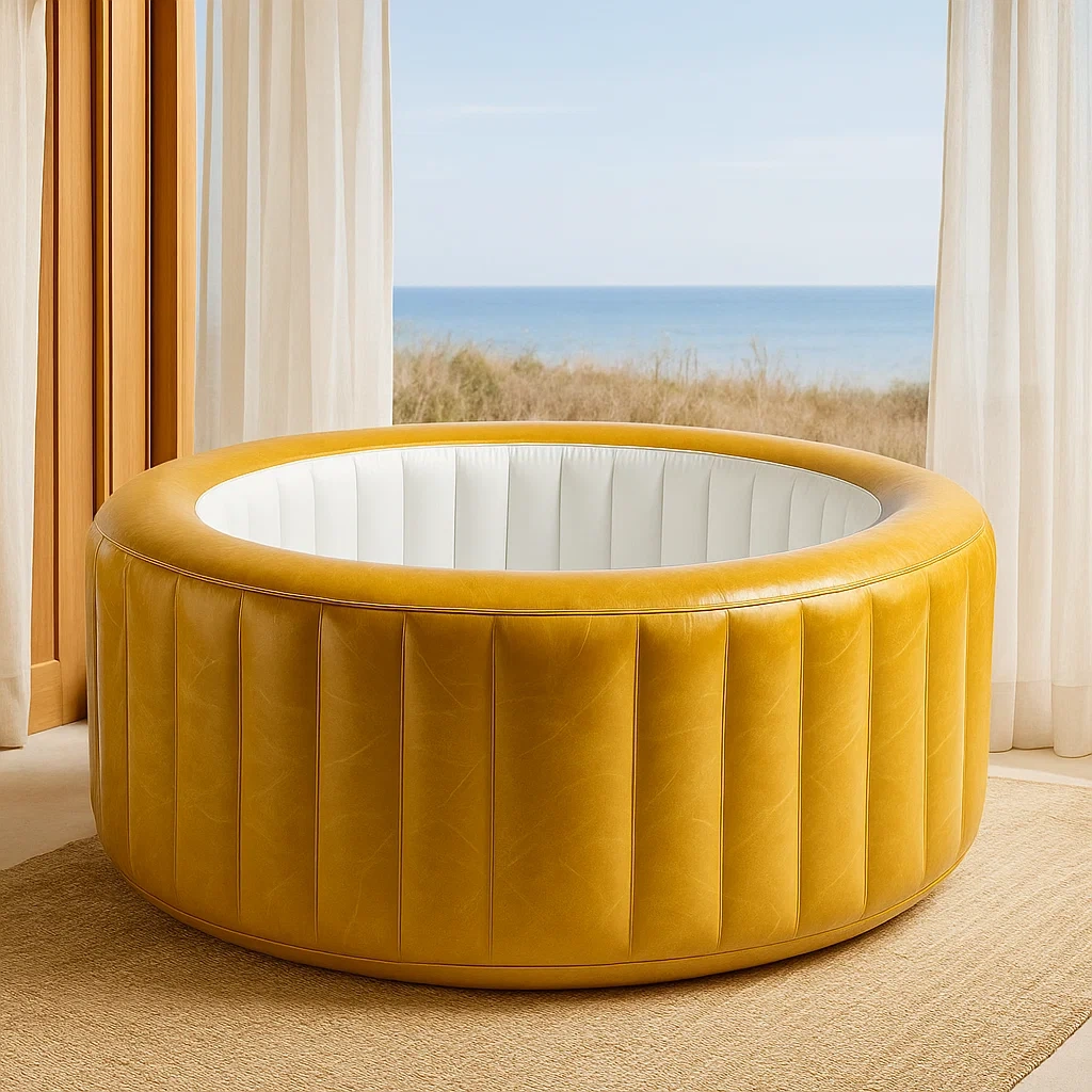 Spa gonflable 180x180x70 cm jaune/blanc 4 personnes yqCOfen316ss-Meuzen