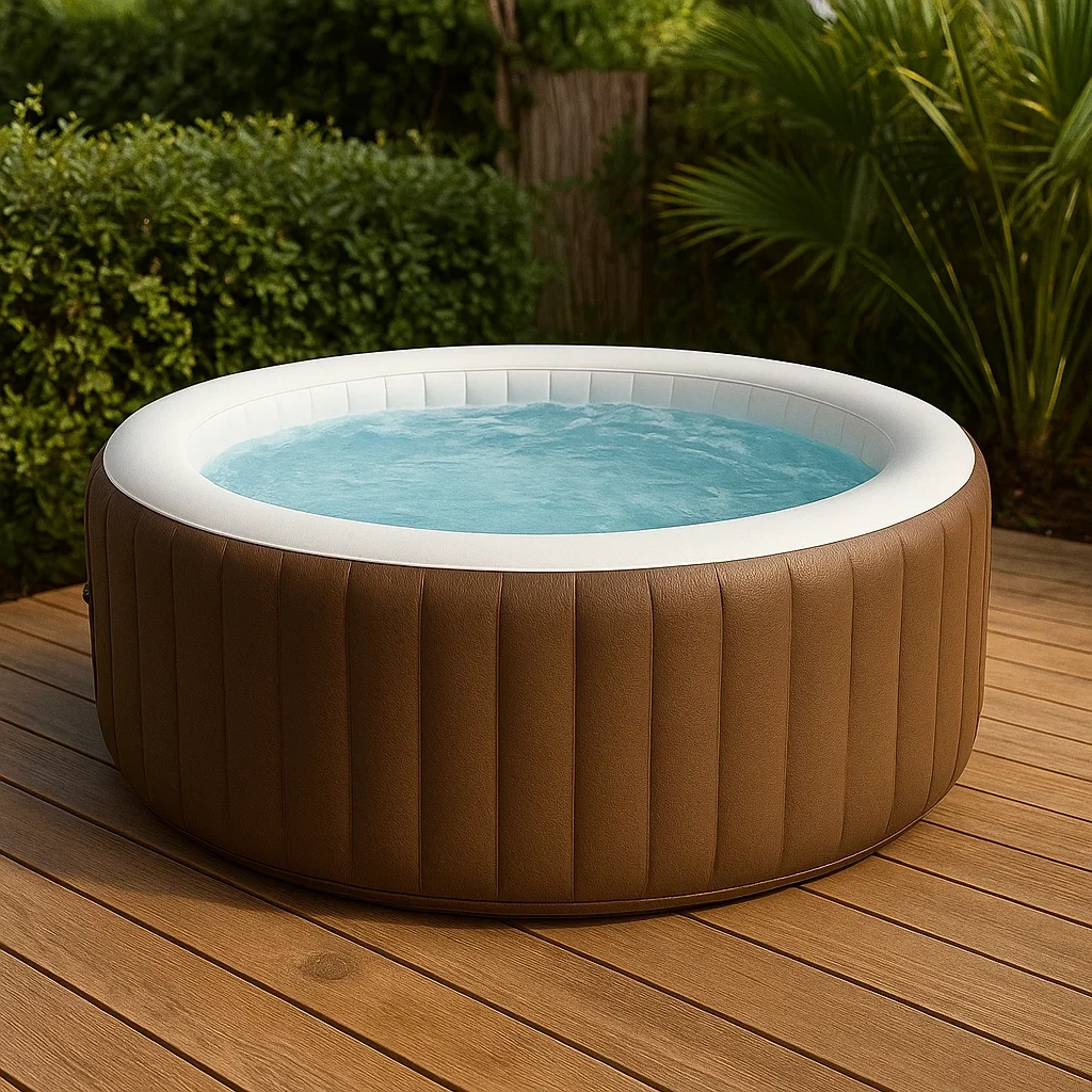 Spa gonflable 180x180x71 cm brun/blanc, pour 4 personnes cULrrNZ318zh-Meuzen