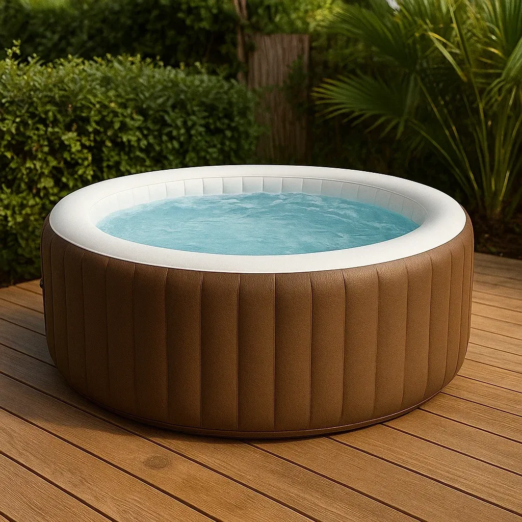 Spa gonflable 180x180x71 cm brun/blanc, pour 4 personnes cULrrNZ318zh-Meuzen