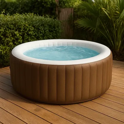 Spa gonflable 180x180x71 cm brun/blanc, pour 4 personnes cULrrNZ318zh-Meuzen