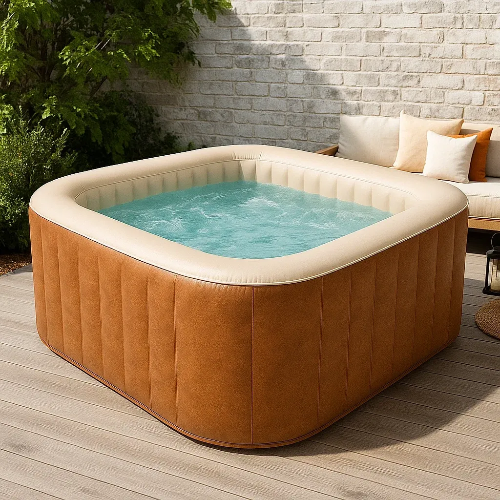 Spa gonflable 175x175x70 cm marron/beige pour 4 personnes IGCThSR319mT-Meuzen