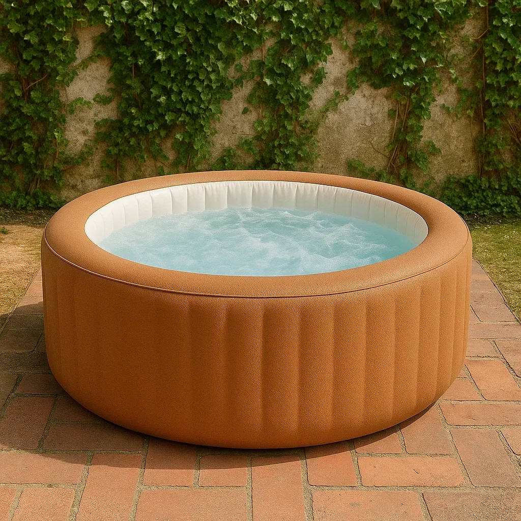 Spa gonflable 180x180x66 cm brun/blanc 4 personnes OMSMzQh321rK-Meuzen