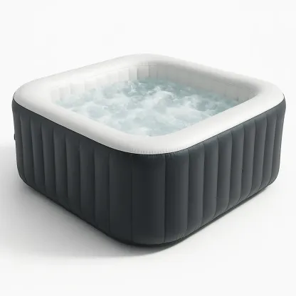 Spa gonflable 185x185x71 cm gris anthracite/blanc, pour 4 personnes wyIklHq294TQ-Meuzen