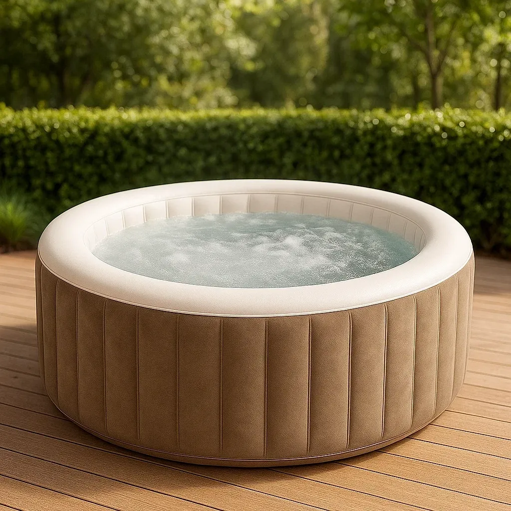 Spa gonflable 200x200x70 cm, beige/blanc, 4 personnes EeqtdLQ329Zc-Meuzen