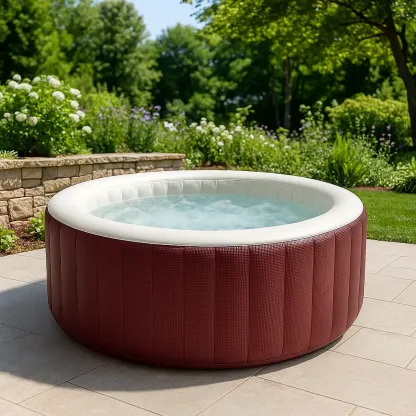 Spa gonflable 180x180x71 cm bordeaux/blanc, pour 4 personnes fVyxJSn330gZ-Meuzen