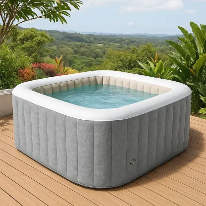Spa gonflable 185x185x70 cm gris/blanc pour 6 personnes jNJflkp331oI-Meuzen