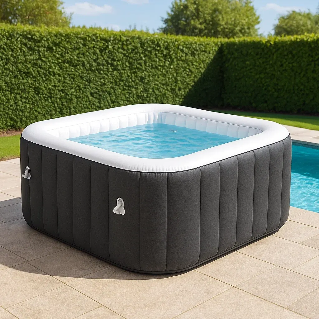 Spa gonflable 185x185x68 cm noir/blanc pour 4 personnes rIGnbsl332mu-Meuzen