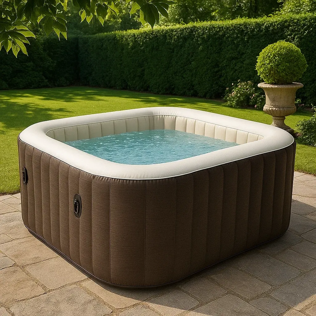 Spa gonflable 180x180x71 cm brun/beige, pour 4 personnes tGCPKsj336Sv-Meuzen