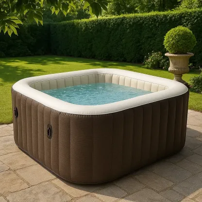 Spa gonflable 180x180x71 cm brun/beige, pour 4 personnes tGCPKsj336Sv-Meuzen