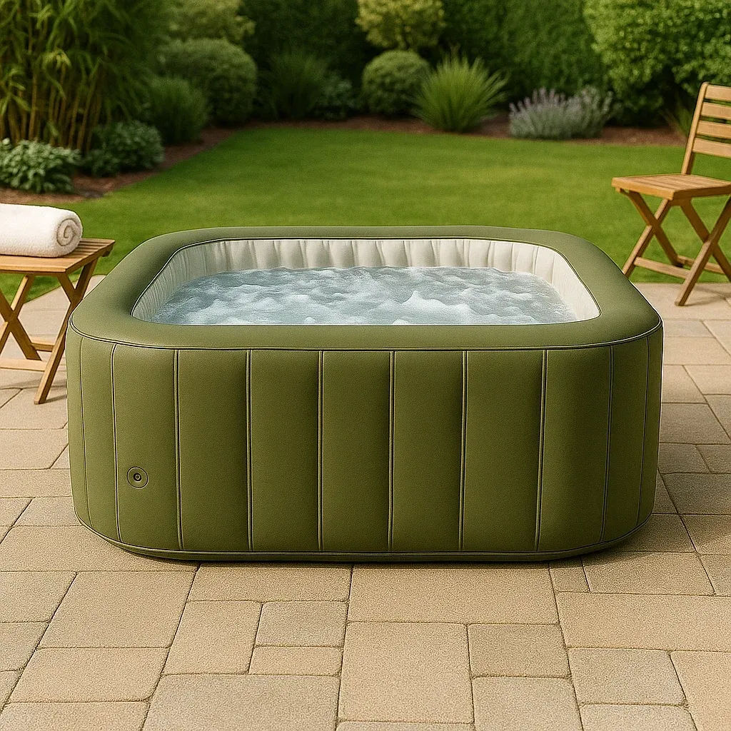 Spa gonflable 185x185x68 cm vert/blanc pour 4 personnes sdhAGEE338Zz-Meuzen