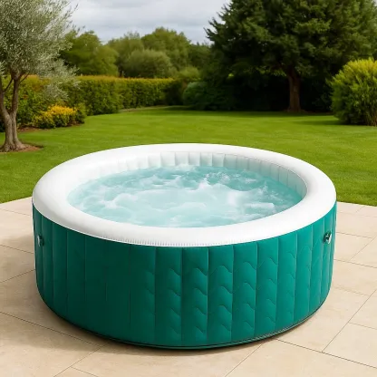 Spa gonflable 180x180x66 cm vert turquoise/blanc 4 personnes pnSaSPQ339HF-Meuzen