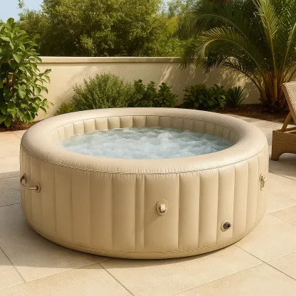 Spa gonflable 180x180x66 cm sable pour 4 personnes GGzKxRd343bK-Meuzen