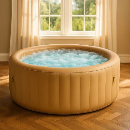 Spa gonflable 180x180x66 cm marron clair pour 4 personnes TbTjkzV344za-Meuzen