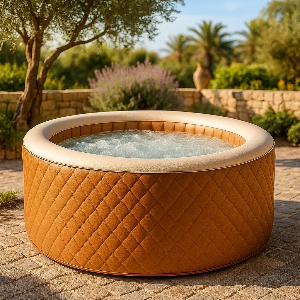 Spa gonflable 180x180x66 cm marron/beige 4 personnes oWvLHvJ345pH-Meuzen