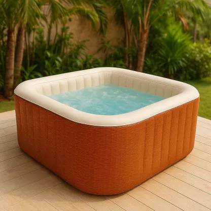 Spa gonflable 180x180x70 cm marron/beige 4 personnes HquYtPl346kz-Meuzen