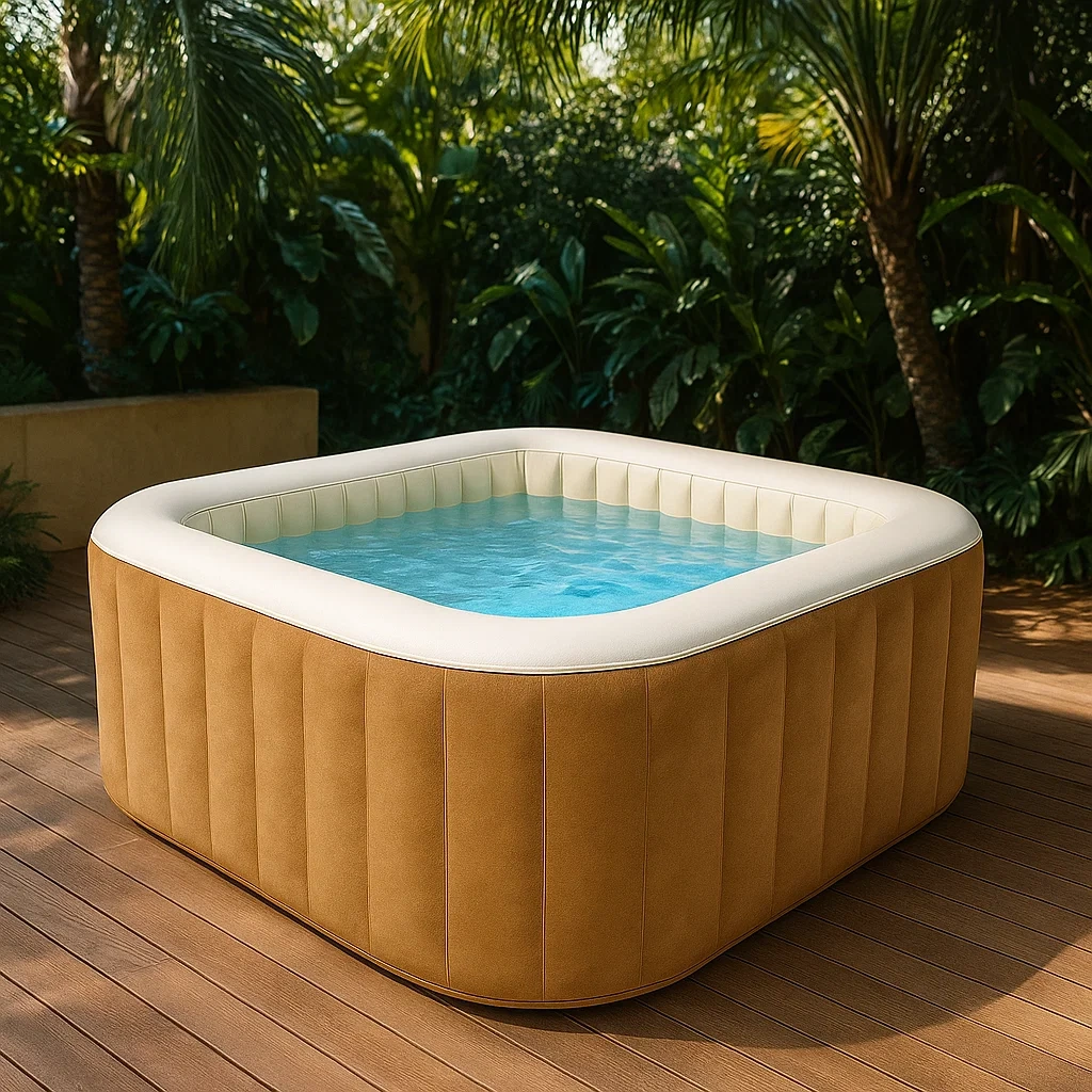 Spa gonflable 185x185x68 cm marron clair/ivoire pour 6 personnes tkEgFAl349rT-Meuzen
