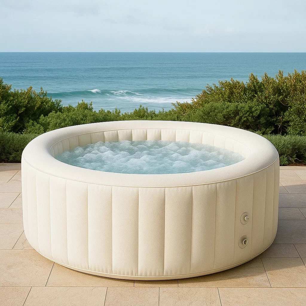 Spa gonflable 180x180x66 cm blanc cassé pour 4 personnes QGgmhWd350bZ-Meuzen